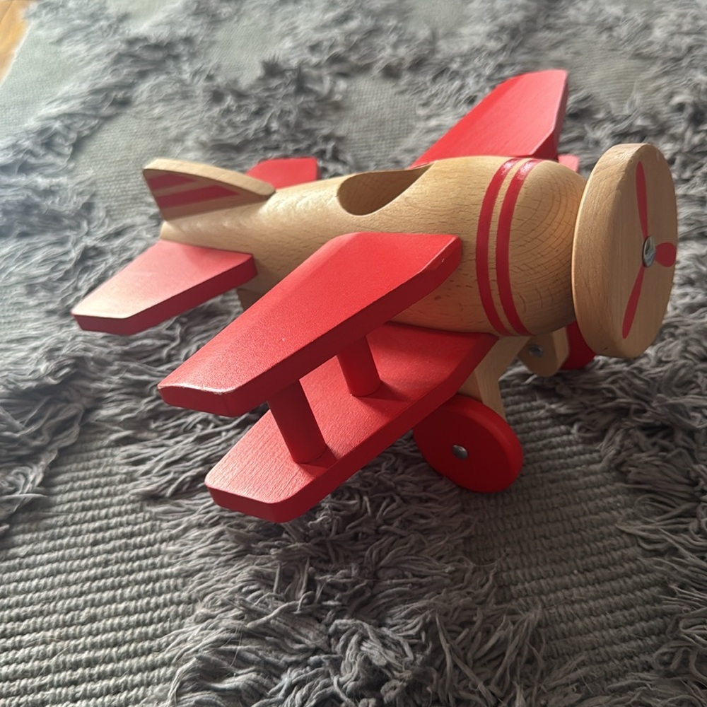 Hearth & Hand with Magnolia wooden airplane toy - Picture 5 of 8